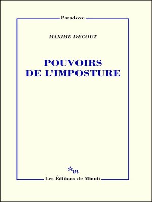 cover image of Pouvoirs de l'imposture